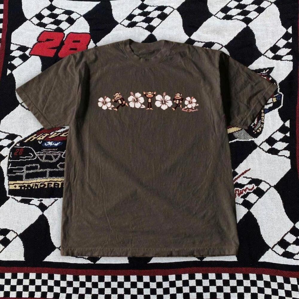 Brown Hawaiian Floral Graphic T-Shirt